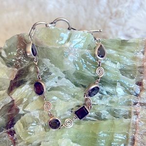 Smoky Quartz and real silver custom made bracelet. One of a kind